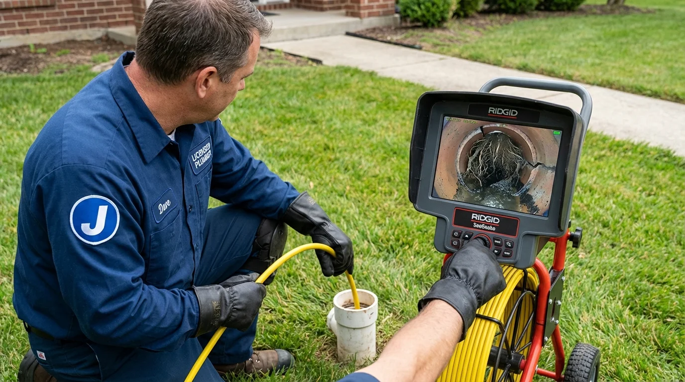 Sewer camera inspection being performed by Johns Plumbing LLC in Mojave