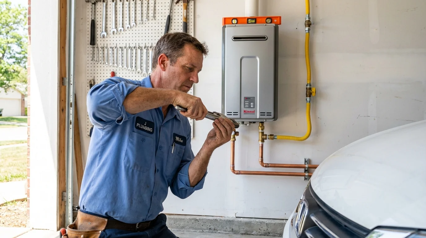 Tankless water heater installation by a Johns Plumbing LLC plumber in Mojave